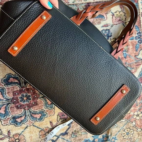 NWOT Dooney & Bourke Black pebble Leather Celeste Satchel with Gold Hardware - Picture 6 of 10